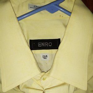 Mens ENRO 17 1/2 36 Tall Yellow Button Down Shirt